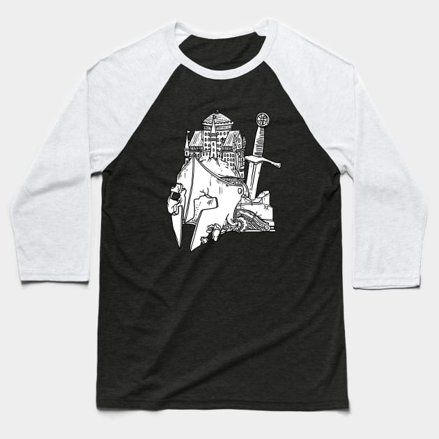 The King that Was - Inktober 19-15 Baseball T-Shirt by DVerissimo